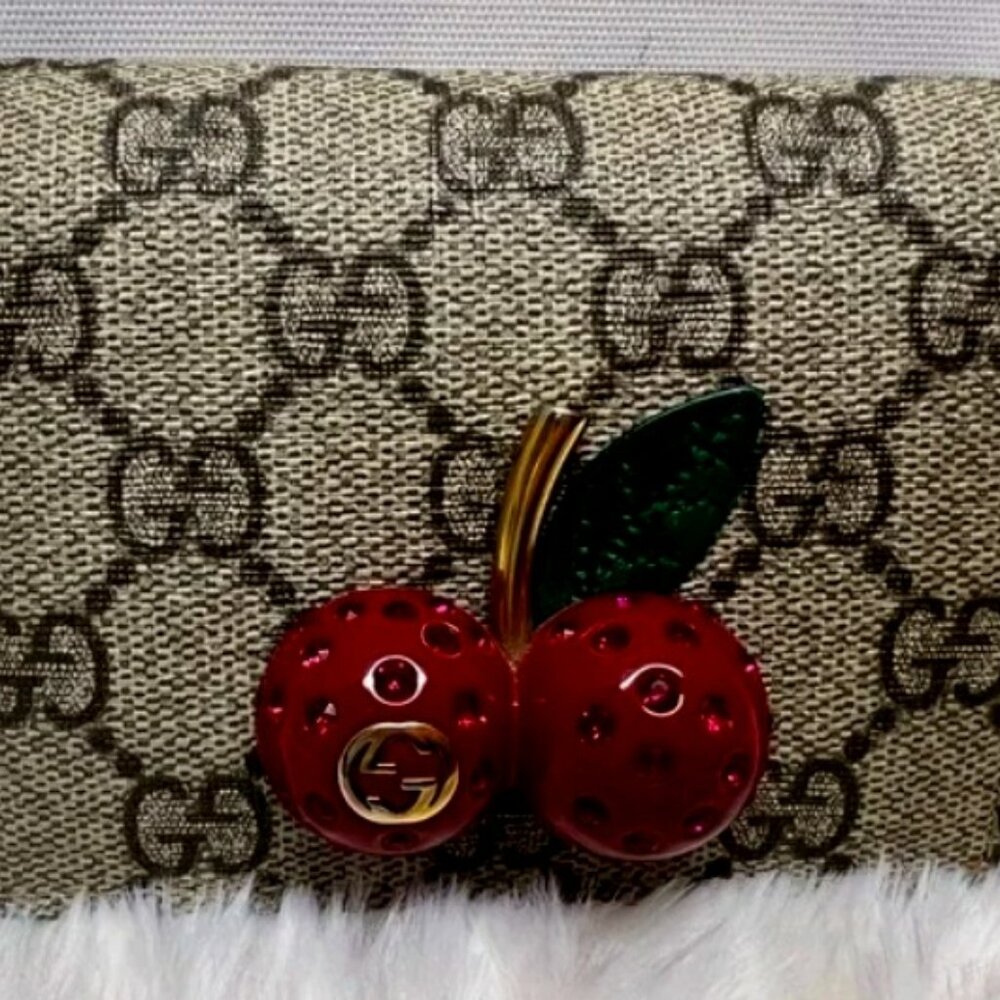 GUCCI Supreme Cherry Compact Wallet  *RARE* (Personal Collection)